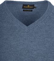 Steppin' Out Pullover V-Neck Lambswool Mid Blue