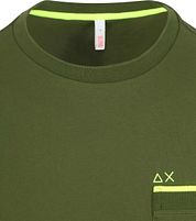 Sun68 Piqué T-Shirt Fluo Stripe Army Green