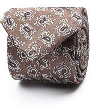 Suitable Tie Silk Paisley Camel
