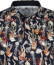 Desoto Polo Print Sea Figures Dark Blue