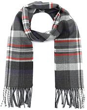 Suitable Men's Scarf Acrylic Checks Grey 21-02