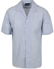Suitable Short Sleeve Shirt Stripe Seersucker Light Blue