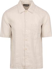 Marc O'Polo Shirt Short Sleeves Linen Ecru