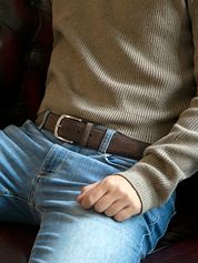 Suitable Belt Suede Leather Brown