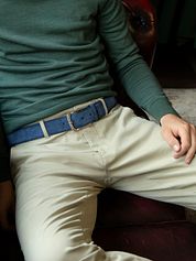 Suitable Belt Suede Leather Navy