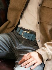 Suitable Belt Suede Leather Blue 