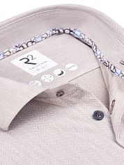 R2 Knitted Travel Shirt Herringbone Beige