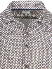 R2 Shirt Retro Print Brown Blue