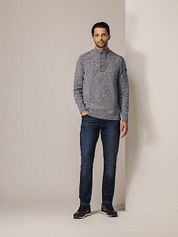 State Of Art Mocker Pullover Melange Blue