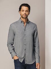 State Of Art Knitted Oxford Shirt Grey
