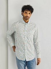 State of Art Shirt Poplin Printed Stripe Multicolour