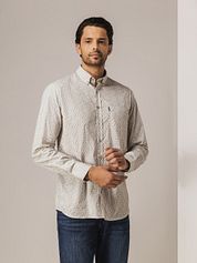 State of Art Shirt Poplin Print Beige