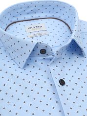 OLYMP Shirt Level 5 Print Light Blue Extra Long Sleeves