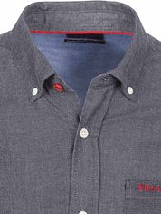 NZA Shirt James Twill Melange Navy