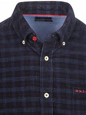 NZA Shirt Kauri Corduroy Checks Navy