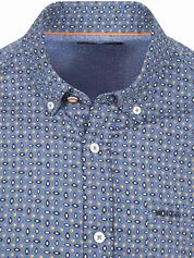 NZA Shirt Kylan Poplin Print Blue