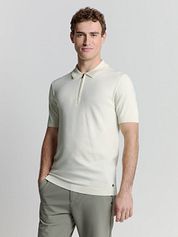 No Excess Half Zip Polo Shirt Off White