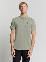 No Excess Half Zip Polo Shirt Piqué Green