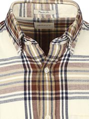 Gant Shirt Flannel Checks Ecru