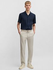 BOSS Chino Sanderson Linen Blend Ecru