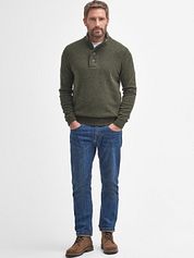 Barbour Sweater Wool Patch Green