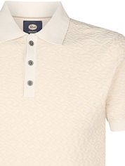 Petrol Knitted Polo Shirt Oceanstone Ecru