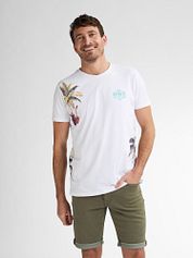 Petrol T-Shirt Islandcrest Print White