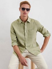 Marc O'Polo Shirt Linen Green