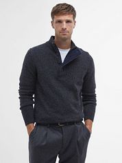 Barbour Sweater Wool Patch Dark Grey