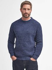Barbour Pullover Lambswool Knitted Navy