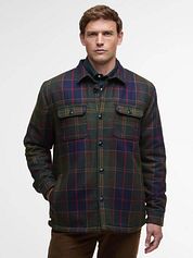 Barbour Overshirt Wool Blend Plaid Willberry Olive