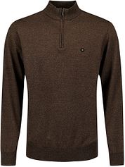 No Excess Half Zip Pullover Taupe Melange