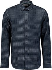 No Excess Shirt Jacquard Print Navy