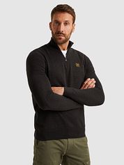 PME Legend Half Zip Structure Mouliné Sweater Black