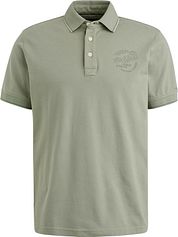 PME Legend Polo Shirt Piqué Logo Grey Green