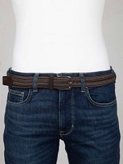 Profuomo Waxed Braided Belt Brown