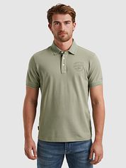 PME Legend Polo Shirt Piqué Logo Grey Green
