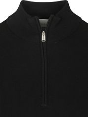 Profuomo Half Zip Pullover Merino Wool Black