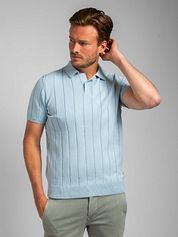 Suitable Respect Polo Shirt Drop Needle Light Blue