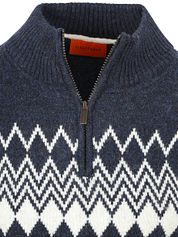 Suitable Avery Nordic Half Zip Pullover Wool Blend Navy