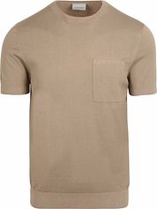 Suitable Knitted T-shirt Pocket Compact Camel