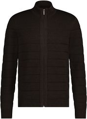 State Of Art Cardigan Textured Stripe Dark Brown