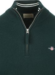Gant Halfzip Wool Sweater Logo Green
