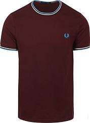 Fred Perry M1588 Twin Tipped T Shirt Bordeaux