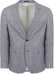 Suitable Blazer Pepita Linen Blue