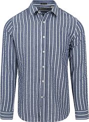 Dstrezzed Shirt Leonard Seersucker Blue Stripe