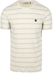 No-Excess T-Shirt Crewneck Jacquard Stripes Ecru