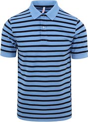 Sun68 Polo Shirt Stripes Light Blue