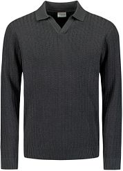 No Excess Longsleeve Polo Shirt Riva Anthracite