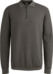 Cast Iron Longsleeve Half-Zip Polo Shirt Structure Anthracite